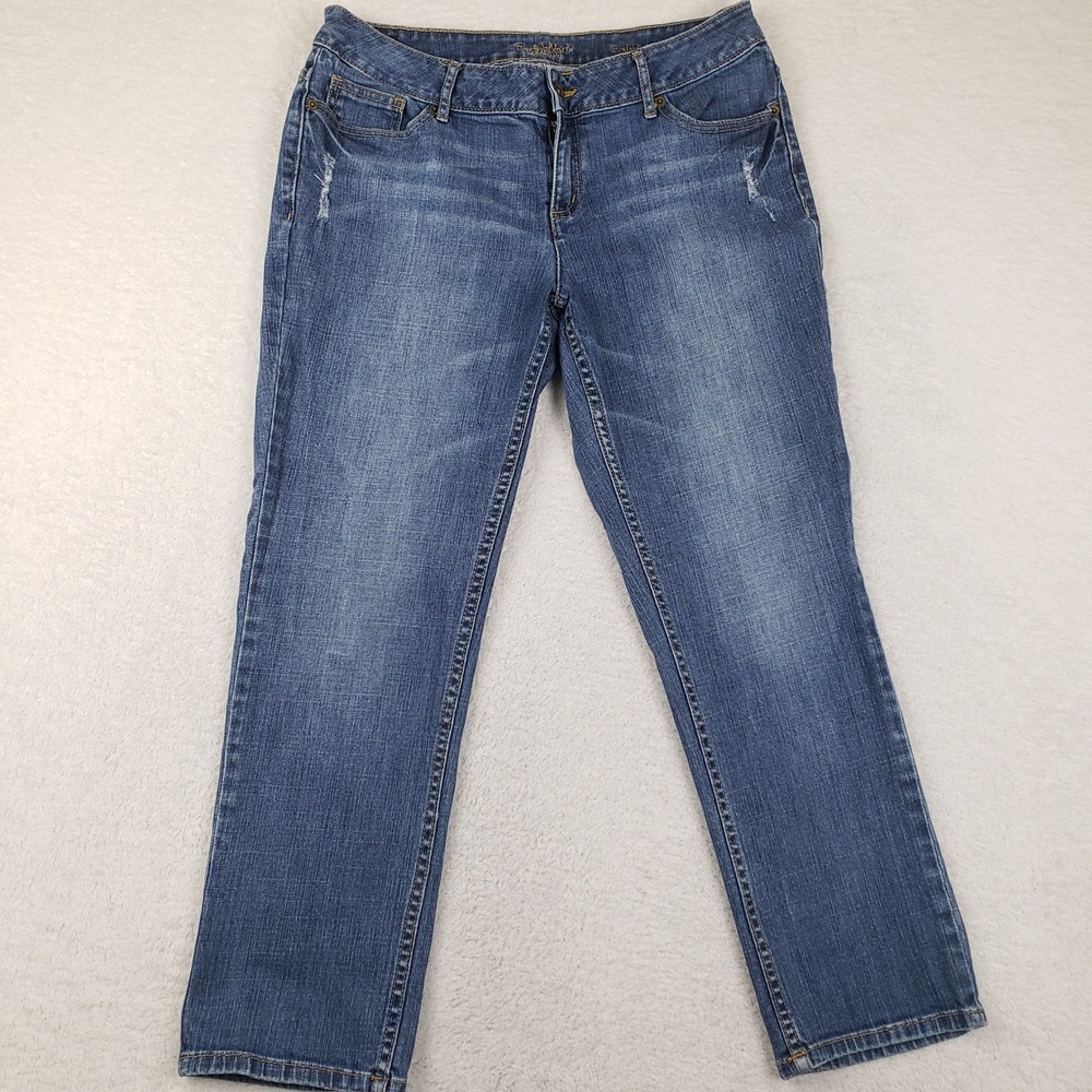 Simply Vera Vera Wang Straight Leg Ankle Jeans Blue Medium Wash Size 10 Cropped